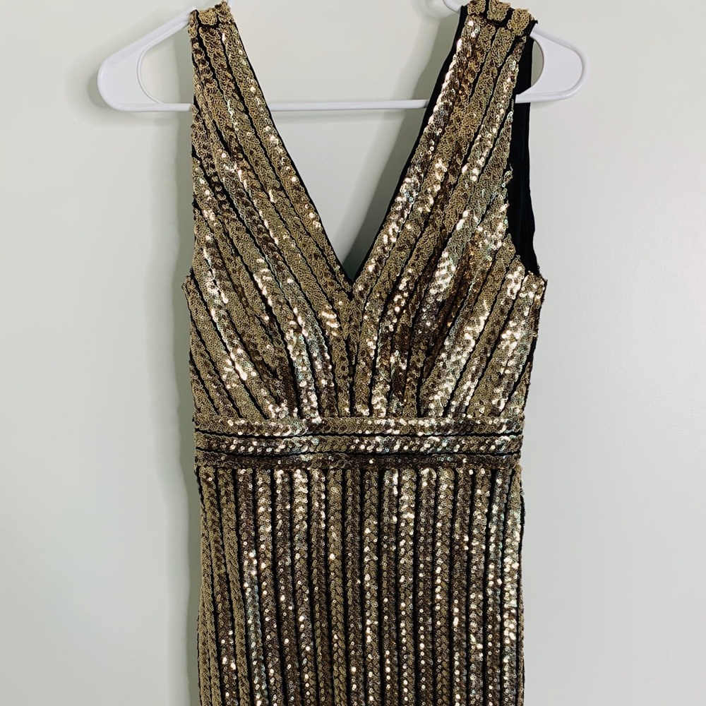 Hot Miami Styles Gold sequin dress